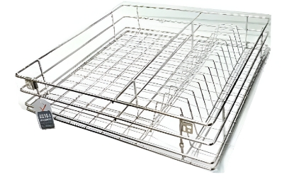 Picture of Right Angle Cup & Saucer Kitchen Basket For  Undermount Slide- SS304 - Stainless steel