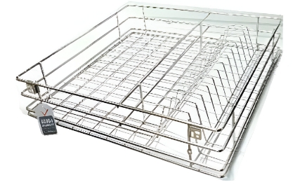 Picture of Right Angle Cup & Saucer Kitchen Basket For  Undermount Slide- SS304 - Stainless steel