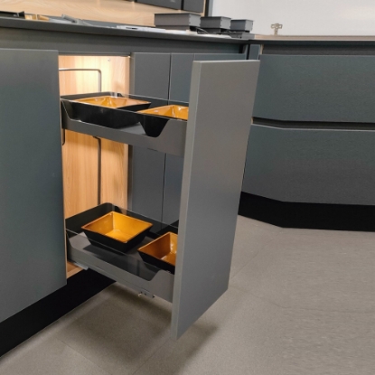 Picture of BottIe Pullout 2 Soft Close-Glass (Full Set with 2 Tier Solid Base Basket, Soft Close Slides and Mounting Kit) - 250