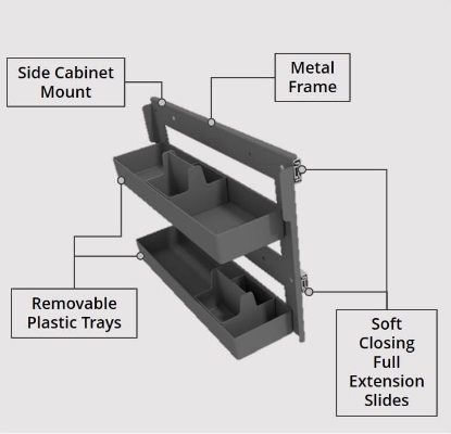 Picture of  Side Pullout Organizer - 2 Tier