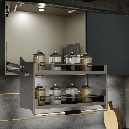 Picture of Kitchen Pulldown System 600mm Mechanism with Glass Baskets