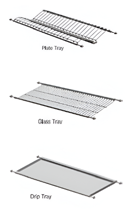 Picture of Kitchen Glass Tray (with rod supports and anchor kit) - 600x240x19
