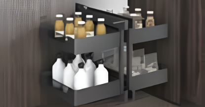 Picture of Magic Corner Double Pullout - Glass - Anthracite