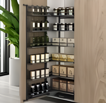 Picture of Kitchen Pantry Unit 450mm - Soft Close - With Set of 6+6 Shelves - Anthracite