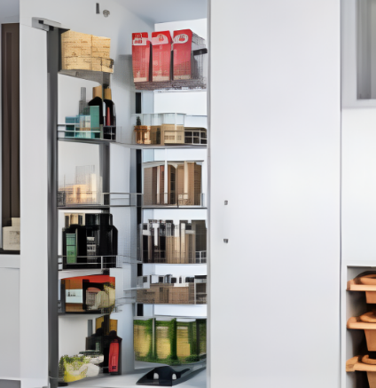 Picture of Set of 6+6 Cabinet and Shutter Baskets (SS 304) for Kitchen Pantry Unit - Soft Close 60 - SS304