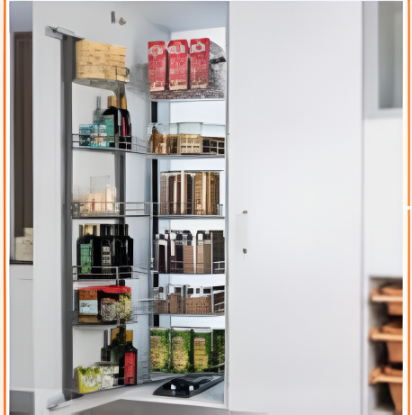 Picture of Kitchen Pantry Unit  450mm-Mechanism Soft Close - Anthracite 