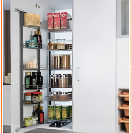 Picture of Kitchen Pantry Unit  450mm-Mechanism Soft Close - Anthracite 