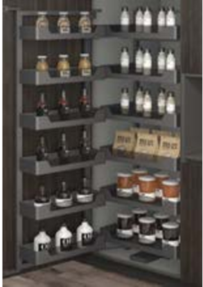Picture of Kitchen Pantry Unit  450 mm - Soft Close - Glass (With Set of  6 + 6 Shelves) - Anthracite