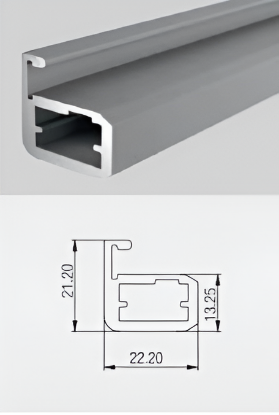 Picture of Aluminium Frame for Hinge for Aluminium Profile 3D -2.44m - Chrome Plated / Brushed Aluminium / Champagne
