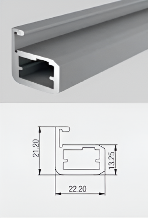 Picture of Aluminium Frame for Hinge for Aluminium Profile 3D -3.66m - Chrome Plated / Brushed Aluminium / Champagne
