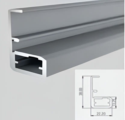 Picture of Aluminium Frame with  HandIe for Hinge for  Aluminium Profile 3D - 2.44m - Special Finish / Anodized Gold