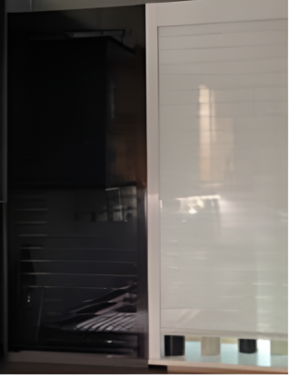 Picture of ROLL TOP GLASS - Vertical - with Overlay Rails & Cover Profile - White/Black/FrozenGlass