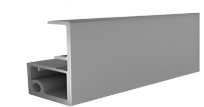 Picture of Aluminium Glass Shutter Profile with HandIe & 4 mm Sleeve for Recessed Hinge 25