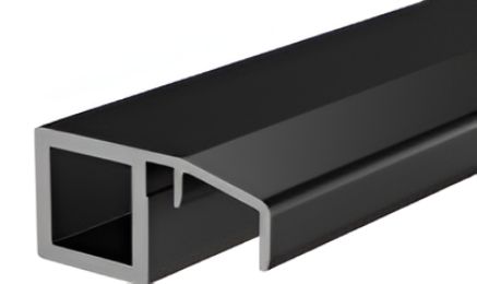 Picture of  Aluminium Glass Shutter Profile with HandIe & 4mm Sleeve for Recessed Hinge 35