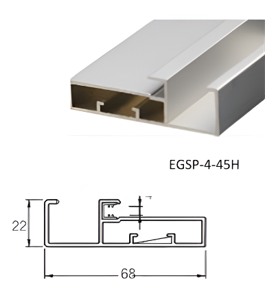 Picture of Aluminium Profile Glass Shutter Euro 45mm - Satin Special Finish/ Anodized Gold