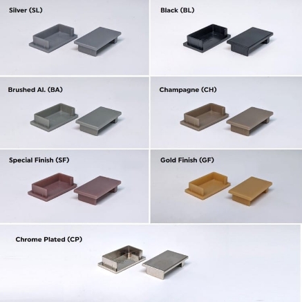 Picture of End Caps for Shutter Handle 1934 - Silver / Black