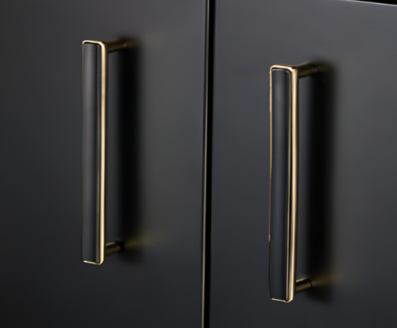 Picture of Zinc Handle - V - 128mm - Gold with Black
