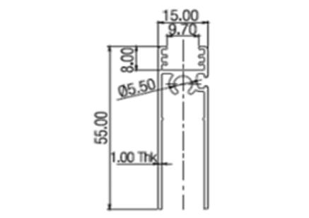 Picture of Hi Slide Walk-in  Wardrobe Shutter Profile - Bottom - Special Finish