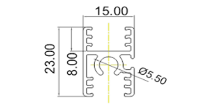 Picture of  Shutter Profile - Top/Mid - Champagne/Brushed Gold