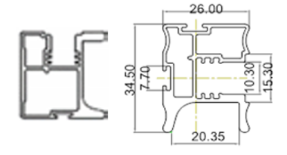 Picture of Shutter Profile - Vertical Handle - Brushed Gold