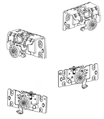 Picture of HI SLIDE TOPPER 18-203 Doors - complete 2 door fitting with top & bottom soft close attachment kit - Zinc Plated White