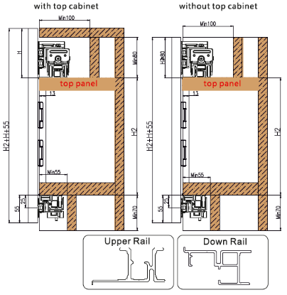 Picture of Hi Slide and Fold 20 -25 - Set of 2 Top Fittings, 2 Bottom 'Fittings, 4 Folding Hinge, 280 ft Close and Assembling Kit