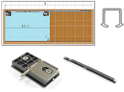 Picture of  Hi Slide-Glass Display-15 - Single Door Fitting with Soft Close and Bottom Guide - Grey