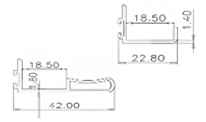 Picture of AI. Profile HandIe for Wardrobe Siding - 19mm - Anodized Silver/ Black