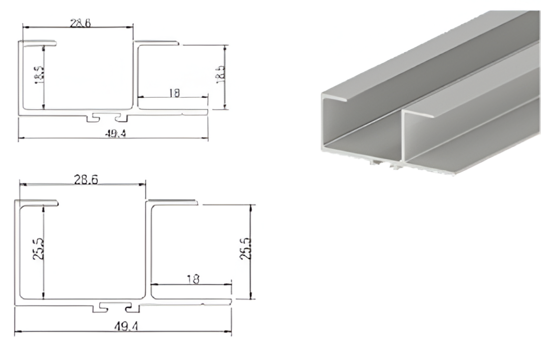 Wardrobe Edge Profile - 19mm Profile with Inset Handle 3 - Special ...