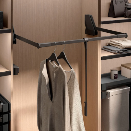 Picture of Wardrobe Lift Side Mount -10 Soft - Grey/Black