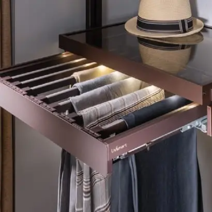 Picture of Wardrobe Pullout Trouser/Saree (Soft  Close) (with 4 Hangers) - Brown