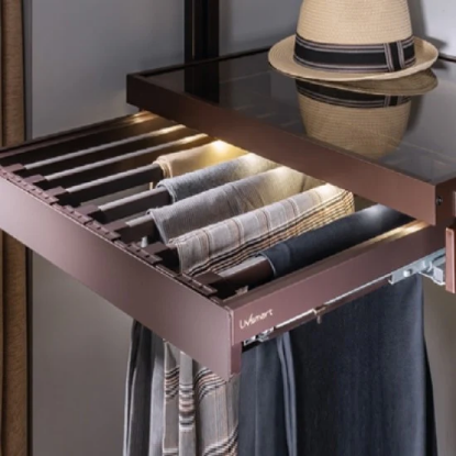 Picture of Wardrobe PuIlout 2 Trouser / Saree (Soft Close) (With 13  Hangers) - Anthracite