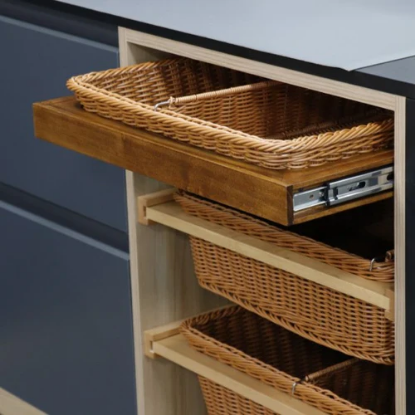 Picture of  Wardrobe Pullout  Basket - Wicker - (Soft Close) - Brown