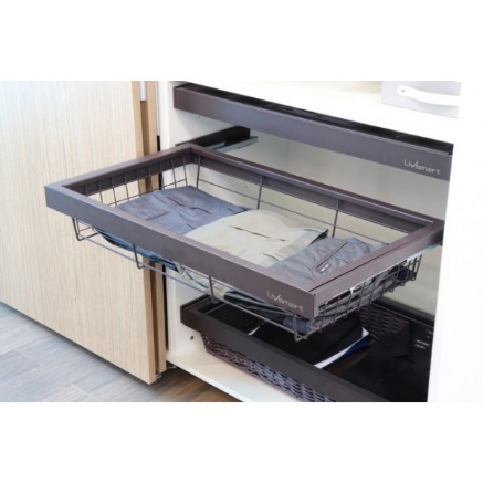 Picture of Wardrobe Pullout 2  - Basket - Wicker - (Soft Close) - Anthracite