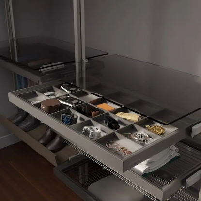 Picture of Wardrobe Pullout 2  Drawer Organiser  (Soft Close) - Anthracite