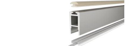 Picture of Wardrobe Rail  Fittings -  Rectangular Rail  with Luminor 16 - Black