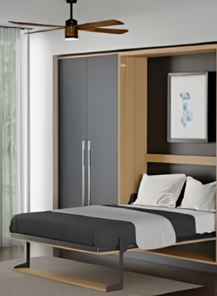 Picture of Wall Bed- DoubIe  (Complete Fittings with  Frame, Slats & Folding Leg Transmission)(w/o  Gas Lift) - Anthracite