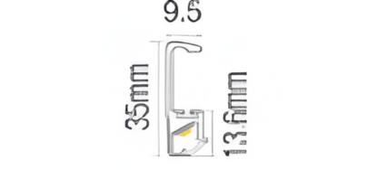 Picture of Linear Shelf Edge  (edge mount) - Silver/Brown