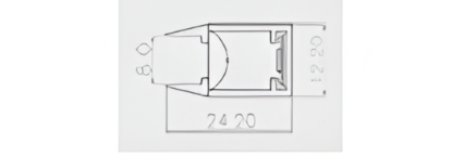 Picture of Linear 2 way  Glass 8mm - Silver