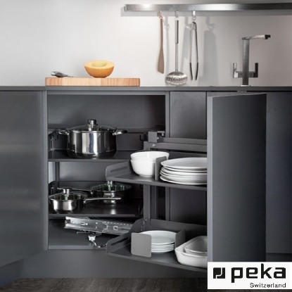 Picture of Libell Shelves  - Silver (Set of 4) for Kitchen Magic Corner Flex with Non Slip Mats