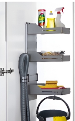 Picture of Sesam - The Multi-purpose Shelving System with Modular Metal Trays, 1 Rack, 2 Hooks & 1 Pipe Holder - Silver