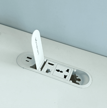 Picture of Electric Box with Cable Manager 3 (with 2 USB Fast Charger (A+C) + 2 Universal Power Sockets, Cat 6 and HDMI Socket)