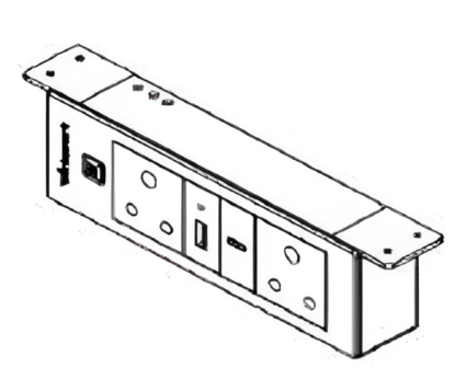 Picture of 6 Module Electric Box - Ceiling Mount (2 Power +1 USBC +1 USBA + Switch with 2mtr chord plug)