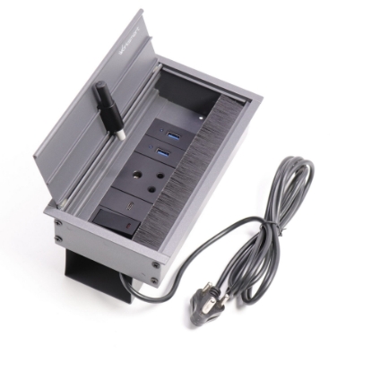 Picture of Electric Box 6 Module with Sockets - Soft Close (1 Power +2 USBA +1USBC +1 MCB Switch with 2 Meter Wire with Moulded Plug & Shield)