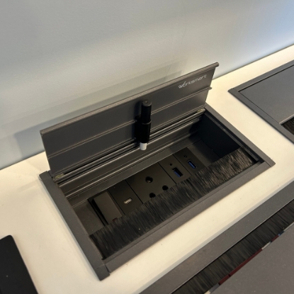 Picture of Electric Box 8 Module with Sockets - Soft Close (2 Power +1 USBA +1USBC +1 Switch +1 CAT6 +1 MCB Switch with 2 Meter Wire with Moulded Plug & Shield)