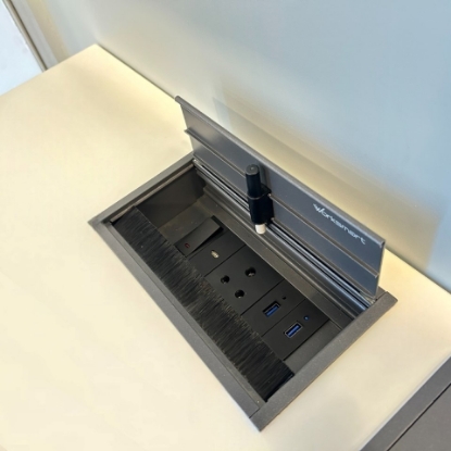 Picture of Electric Box 10 Module with Sockets - Soft Close (3 Power +1 USBA +1USBC +1 Switch +1 CAT6 +1 MCB Switch with 2 Meter Wire with Moulded Plug & Shield)