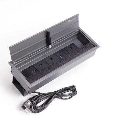 Picture of Electric Box 10 Module with Sockets - Soft Close (3 Power +1 USBA +1USBC +1 Switch +1 CAT6 +1 MCB Switch with 2 Meter Wire with Moulded Plug & Shield)