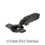 Picture of Obsidian Black Sensys 8631i Hinge - TH52 for 15-32 mm thick doors; Opening angle 95°, Base 12.5 (Crank 0°) with Mounting Plate & cover cap
