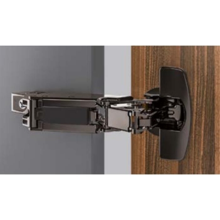 Picture of Obsidian Black Sensys 8657i Hinge-TH52 for 15-32 mm thick doors; Opening angle 165°(Zero Protrusion hinge), Base 12.5 (Crank 0°)  (Order mounting plate separately)