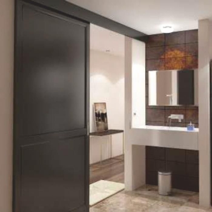 Picture of TopLine 80 SiSy: Single Profile Top Running Door - Weight 80 kg/door; Max Door Dimensions: Width1000/1500 mm (Max.), Sliding Kit for 80 kg door with Silent system (Opening & Closing)